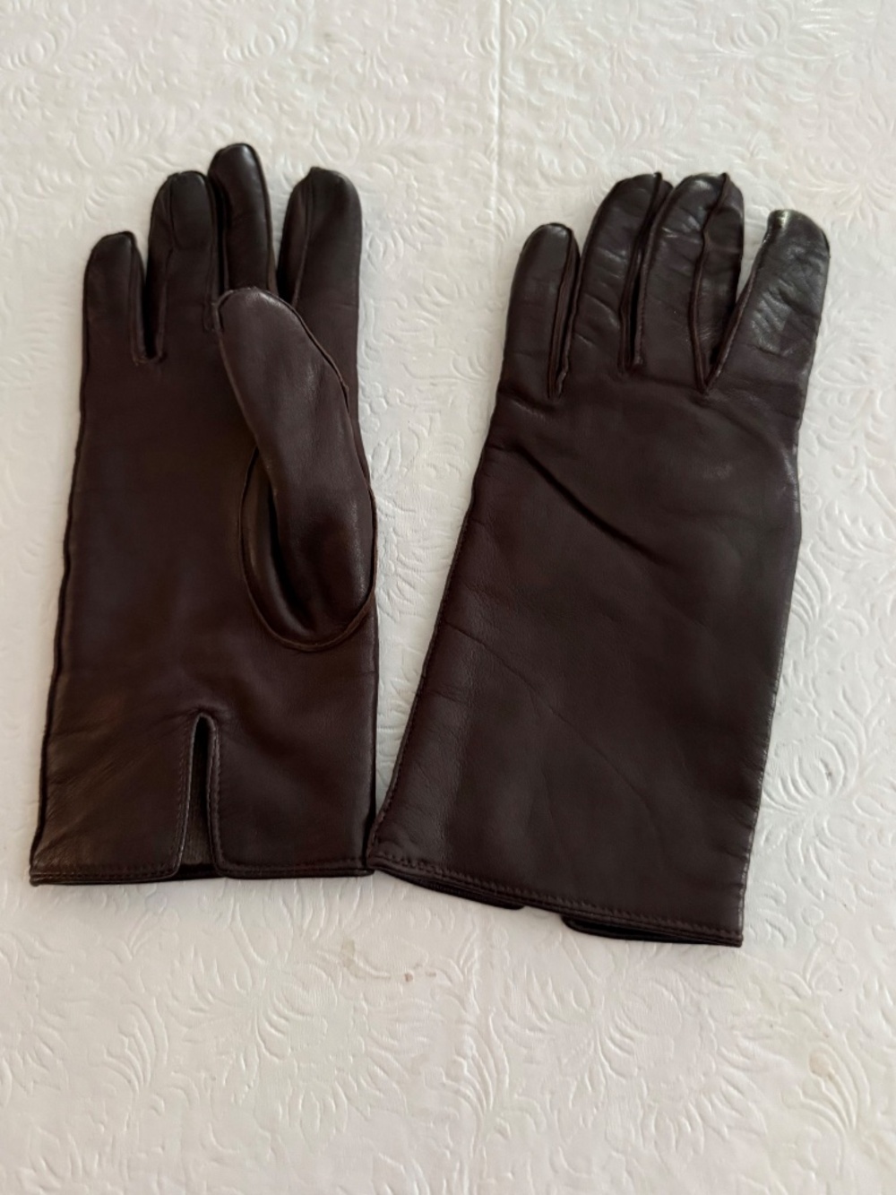 Coach Brown Leather Wms Gloves  size 71/2 - Picture 4 of 4